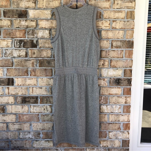 Prana Cozy Up Beach Hopper Adjustable Waist Side Pockets Gray Sleeveless Dress M - Picture 8 of 12